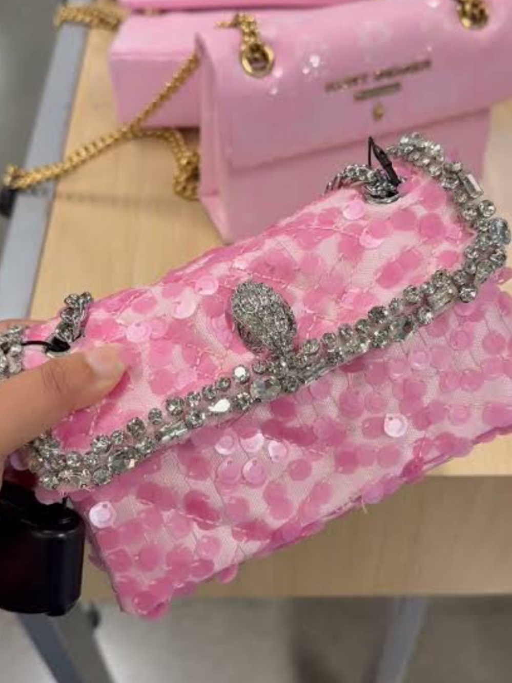 Kurt Geiger London Kensington Mini Embellished like new 
Crossbody Bag pink